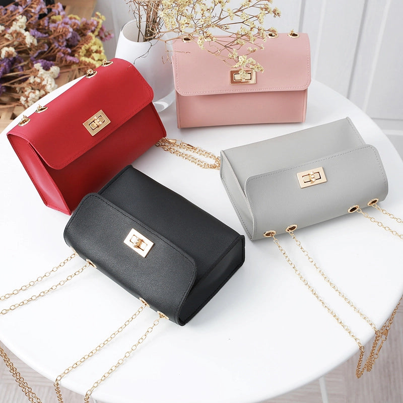 Summer Fashion Texture Simple Chain Small Square Phone Coin Purse Bag