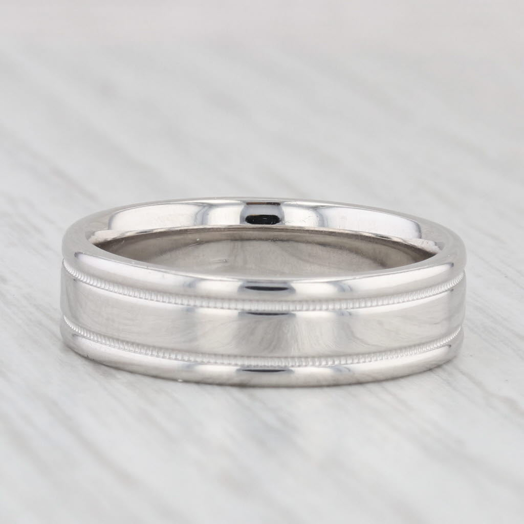Scott Kay Men's Wedding Band 950 Platinum Ring Reeded Edge