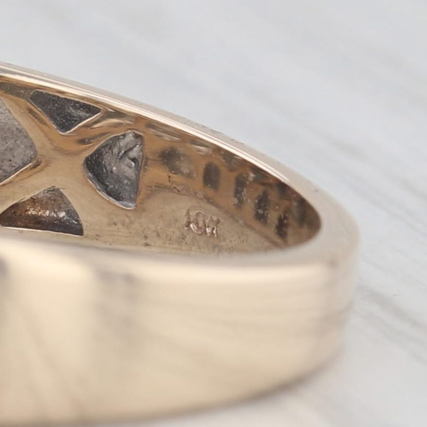 0.25ctw Diamond Men's Wedding Band 10k Yellow Gold Size 10.25 Ring