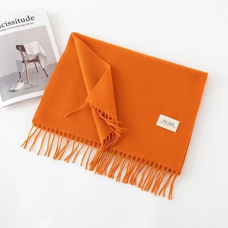 Women's Sweet Solid Color Polyester Scarf