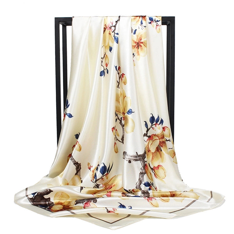 Women's Vintage Style Streetwear Color Block Satin Kerchief