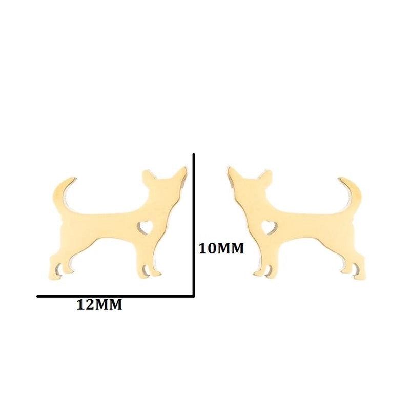 Minimalist Animal Stainless Steel Plating Hollow Out Ear Studs 1 Pair