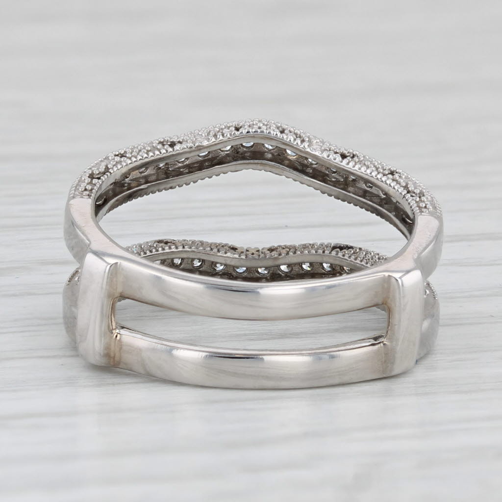 0.47ctw Diamond Ring Jacket Enhancer Guard 14k White Gold Size 7.5 Wedding Band