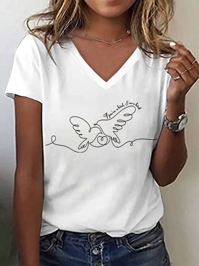 Women's If you're a bird.I'm a bird V-neck T-shirt