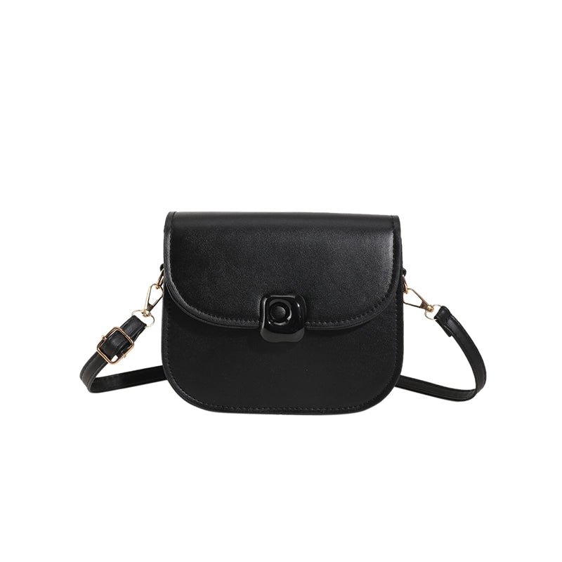 Women's Pu Leather Solid Color Streetwear Semicircle Flip Cover Shoulder Bag Crossbody Bag