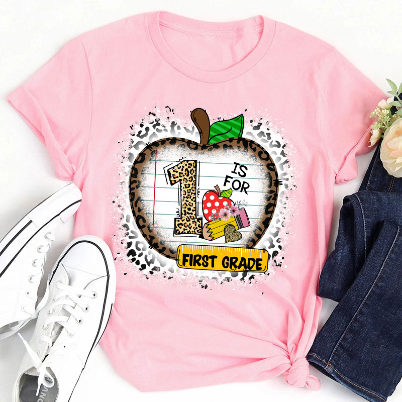 Personalized Leopard Apple Is For Grade Teacher T-Shirt