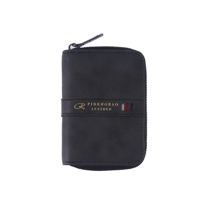 Unisex Solid Color Pu Leather Zipper Small Wallets