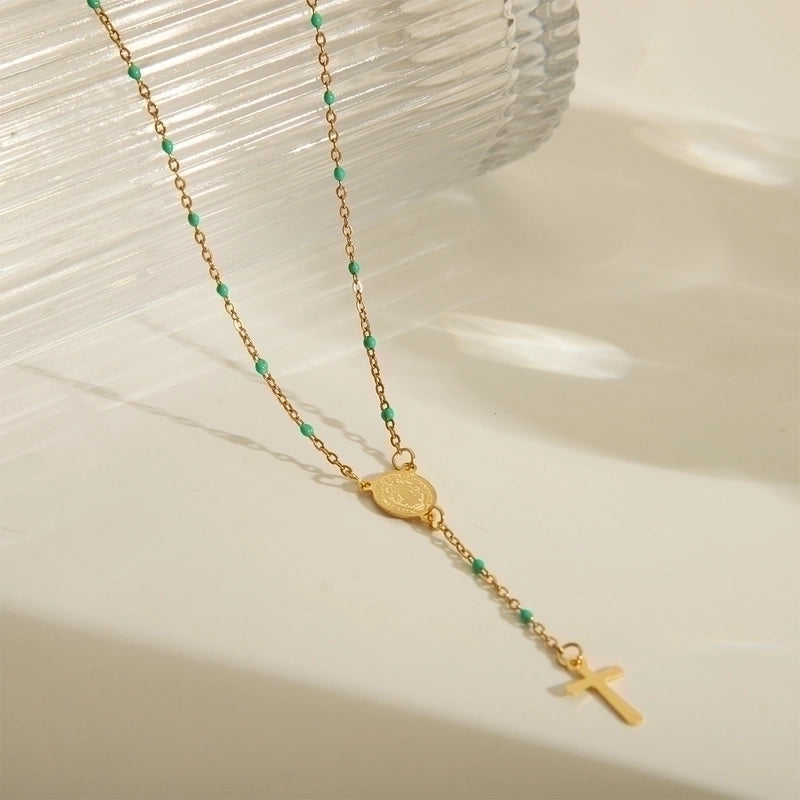 3 Pieces Elegant Ethnic Style Portrait Stainless Steel 203L 18K Gold Plated Enamel Necklace