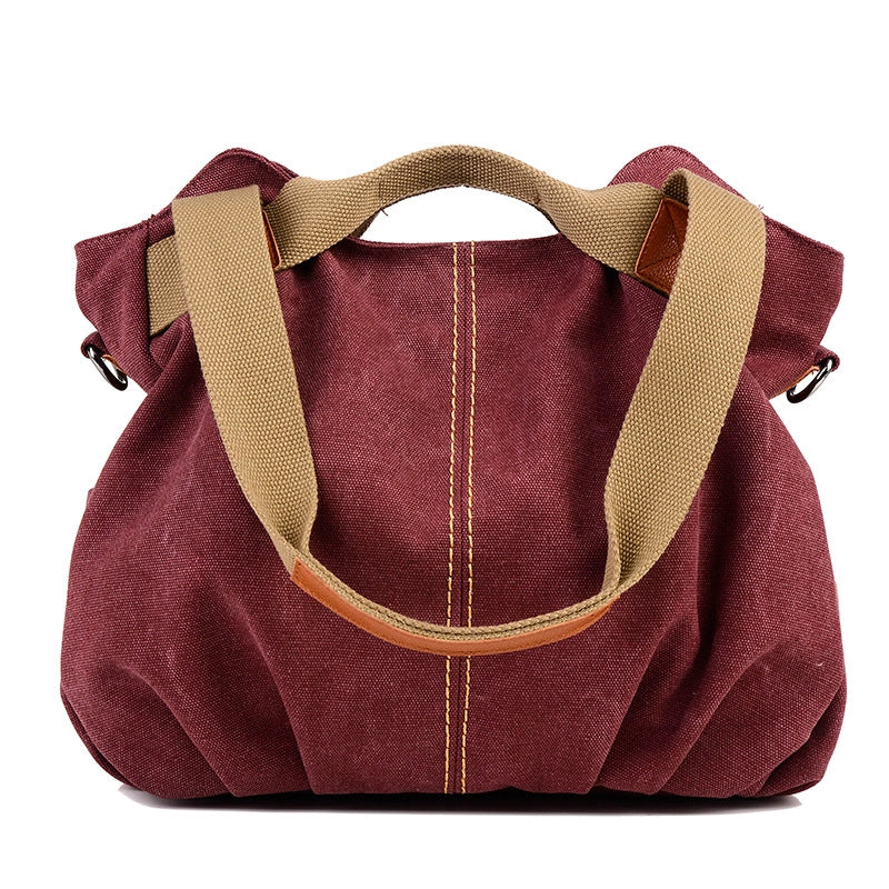 New Canvas Bag Women's Retro Fashion Portable Shoulder Bag Messenger Bag Fashion  Fashion Women's Bag