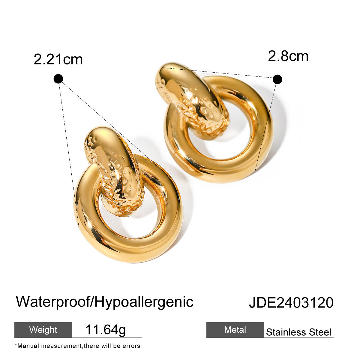 Jie Ding Color Matching Stainless Steel Hoop Earrings Niche Earrings Titanium Steel Earrings Earrings