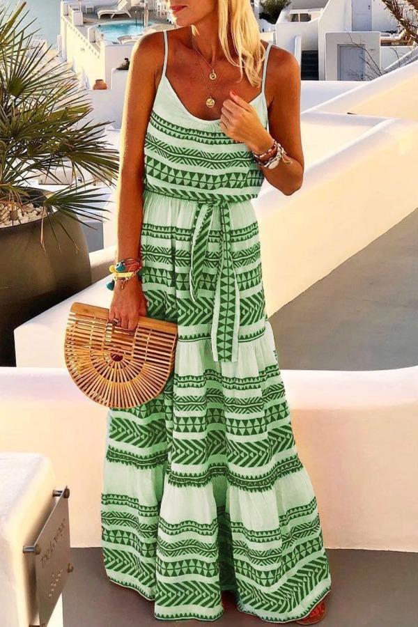 Geometric Printed Maxi Dress (2 Colors)