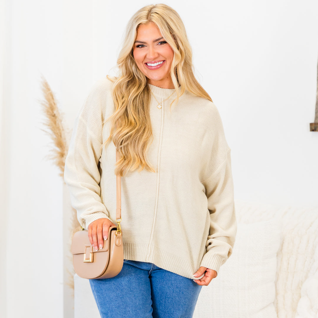 Work This Out Sweater. Cream