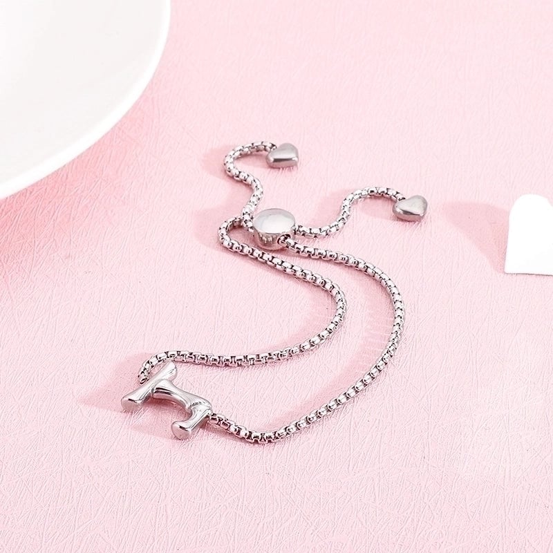 Casual Minimalist Letter Heart Shape Stainless Steel 18K Gold Plated Bracelets In Bulk
