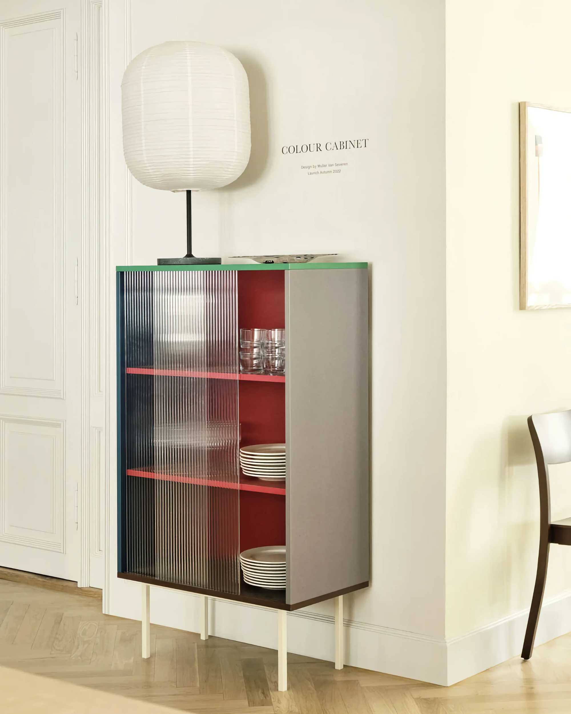Color Cabinet Tall with Glass Doors. Multi