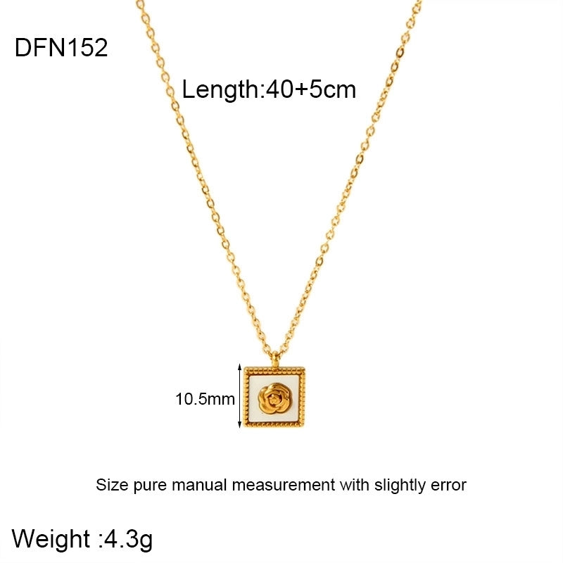 304 Stainless Steel Gold Plated Minimalist Classic Style Plating Solid Color Pendant Necklace