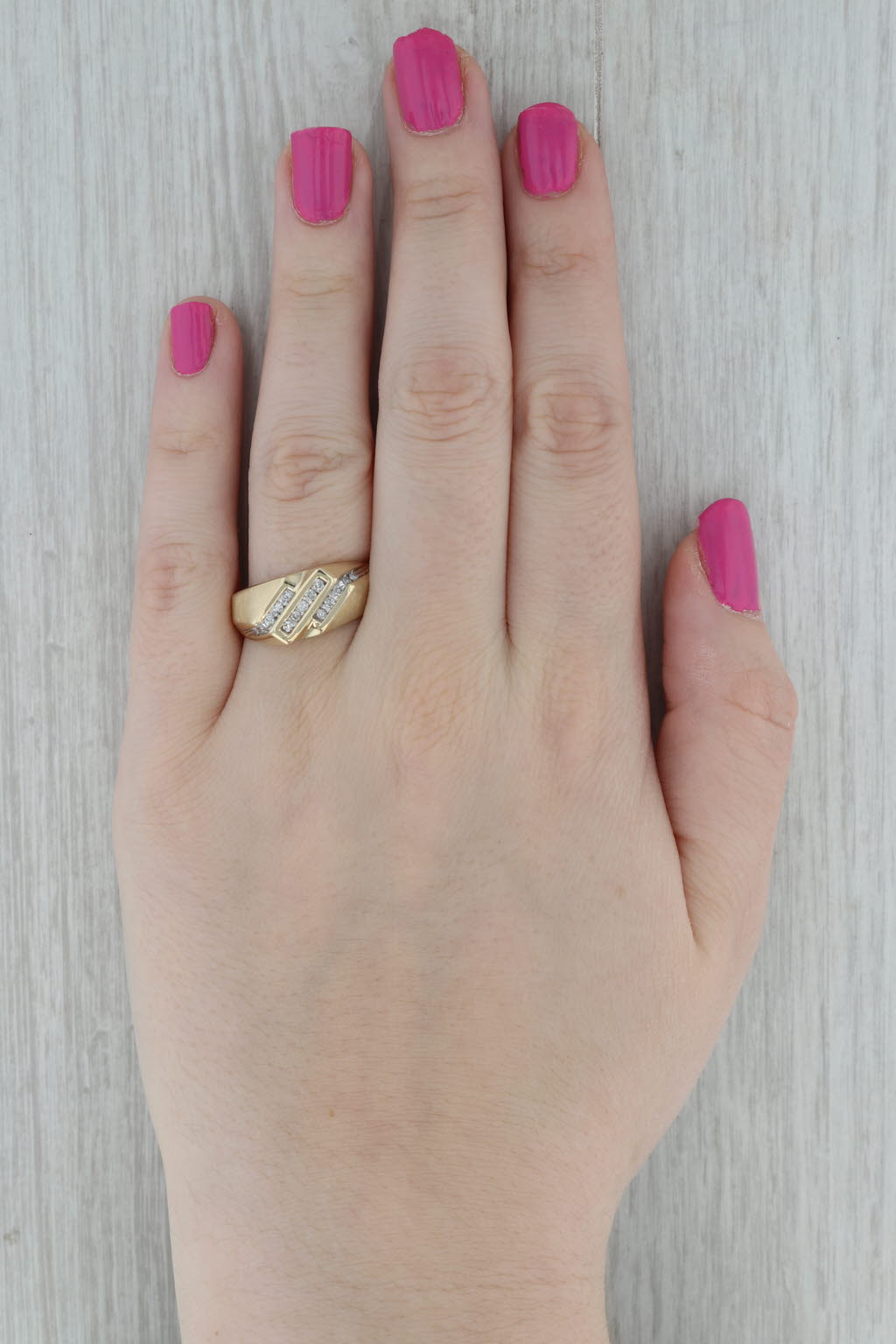 0.25ctw Diamond Men's Ring 10k Yellow Gold Size 10.75 Wedding Band