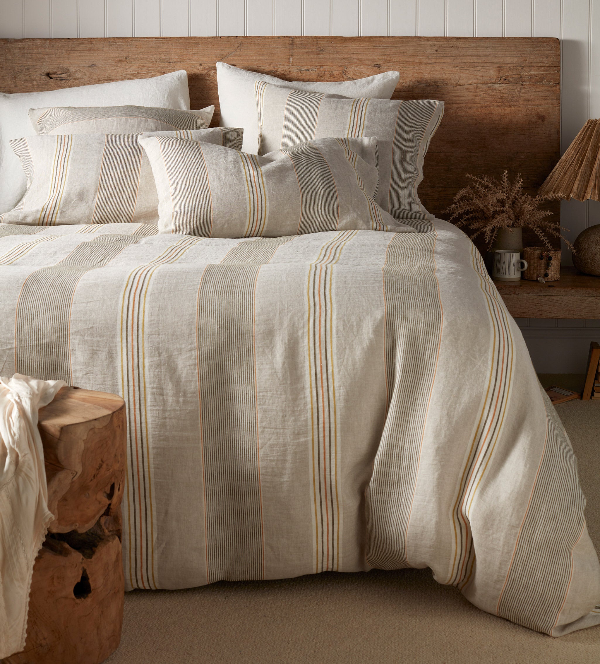 Sophie Stripe 100% Linen Duvet Cover