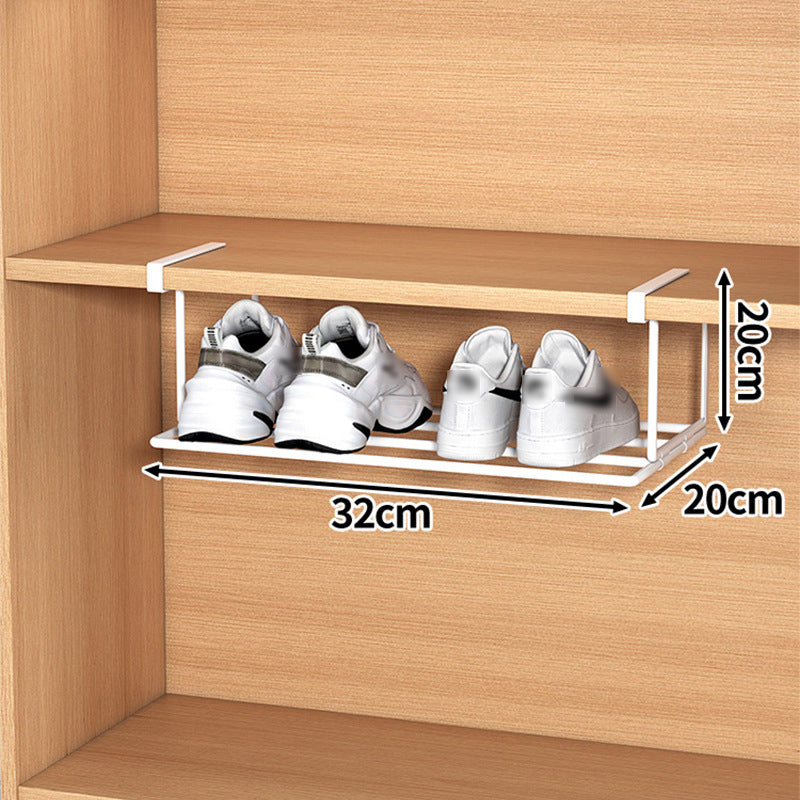 Roestvrijstalen multifunctionele clip-on schoenenrek voor meer ruimte in de schoenenkast