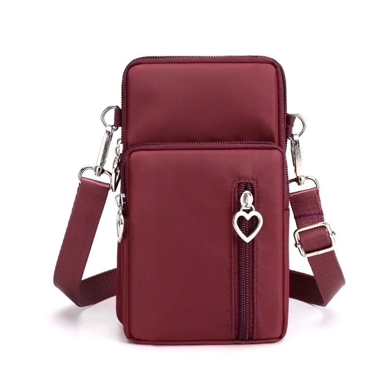 Women'S Nylon Solid Color Fashion Zipper Phone Wallet
