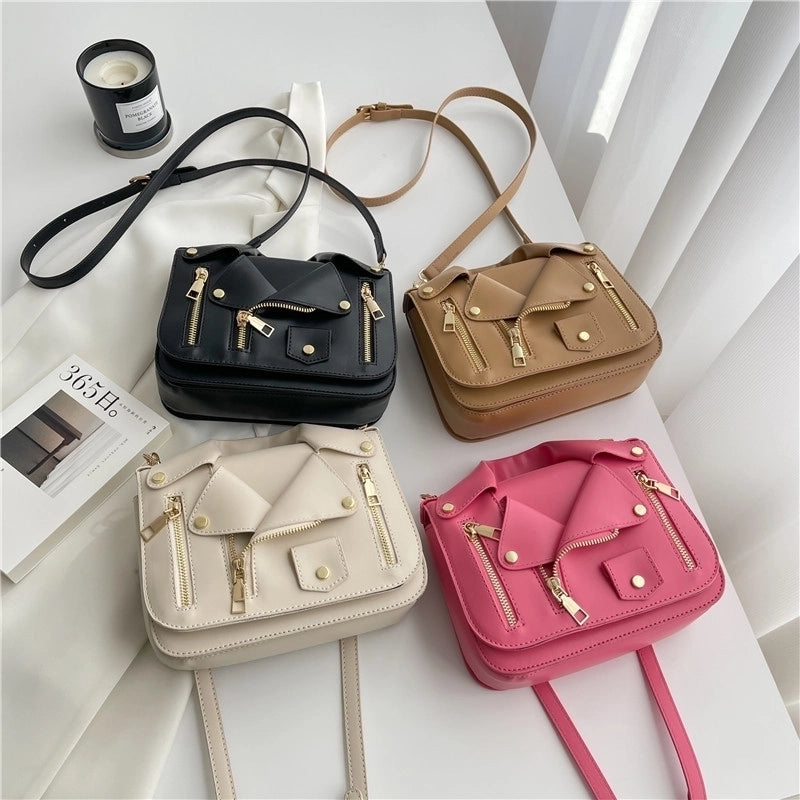 Women's Small Pu Leather Solid Color Basic Square Lock Clasp Crossbody Bag