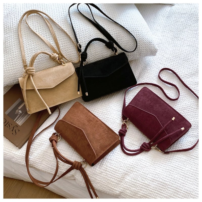 Women's Pu Leather Solid Color Basic Square Magnetic Buckle Crossbody Bag