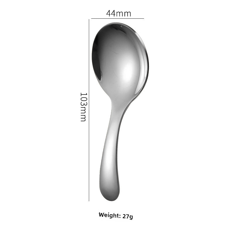 304 Stainless Steel Short Handle Spoon Mini Children's Tableware Ice Cream Dessert Spoon Tea Spoon Outdoor Travel Convenient