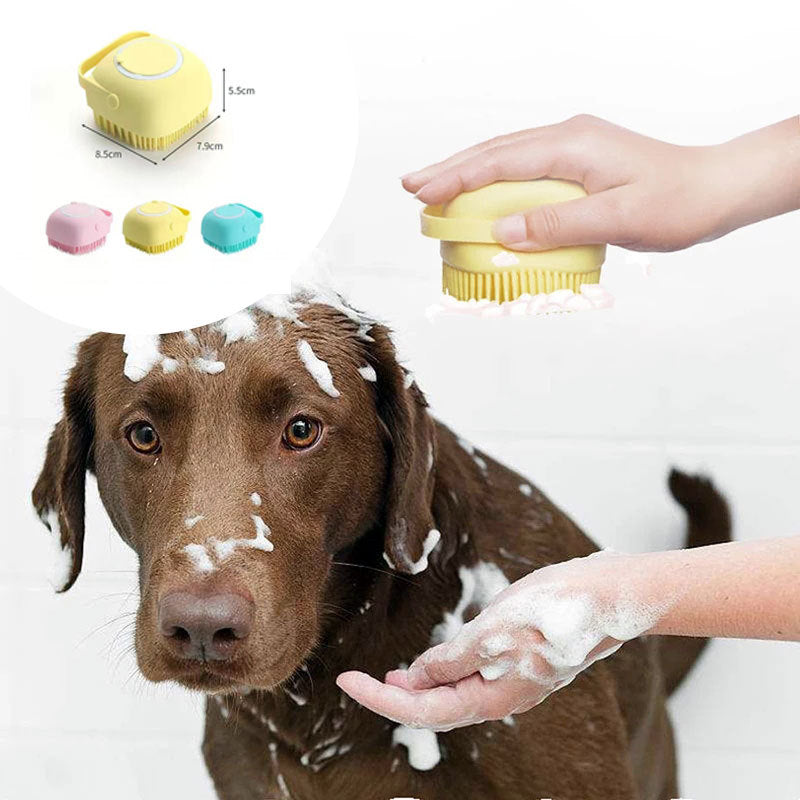 Silicone Shampoo-Dispensing Pet Bath Brush