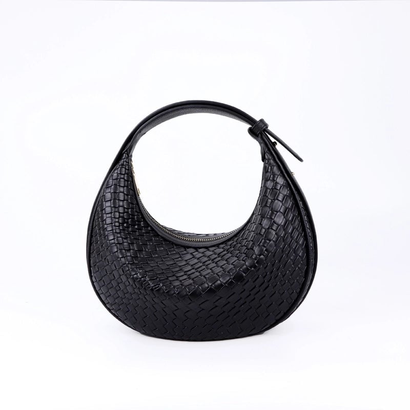Women's Pu Leather Solid Color Basic Classic Style Dumpling Shape Zipper Underarm Bag