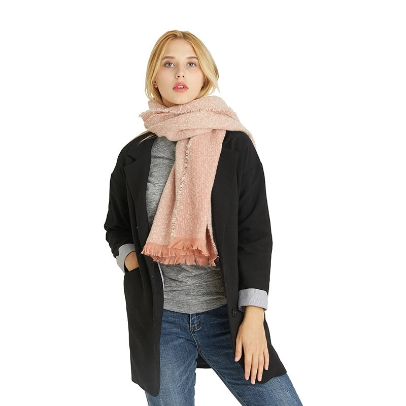Women's Minimalist Classic Style Color Block Polyester Scarf