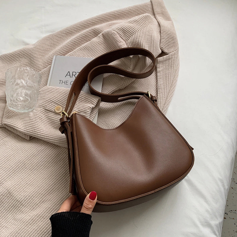 Women's Medium Pu Leather Solid Color Basic Classic Style Zipper Tote Bag