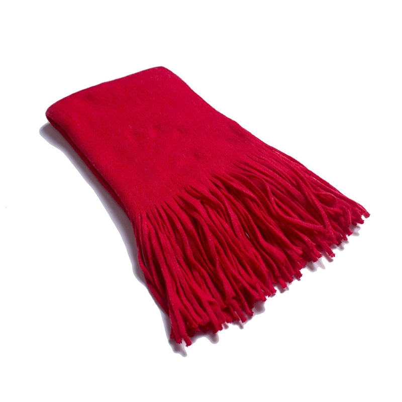 Unisex Casual Minimalist Solid Color Wool-like Tassel Scarf
