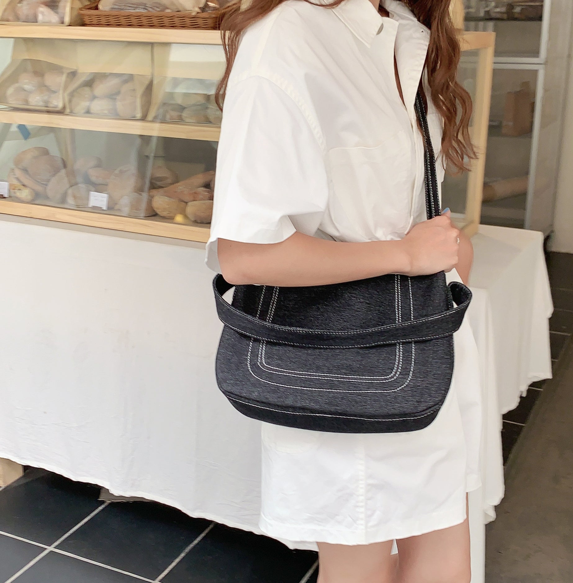 Embossed Denim Bag