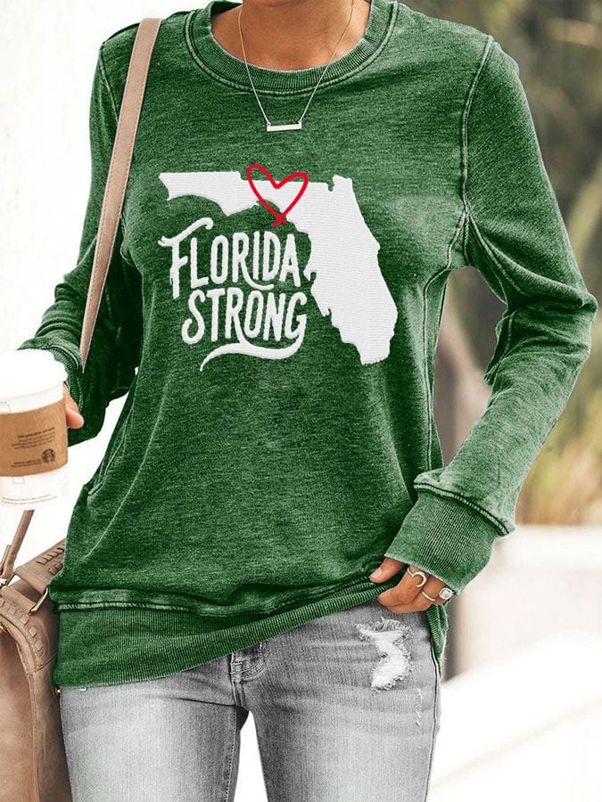 Women's Florida Strong Printed Crew Neck Sweatshirt