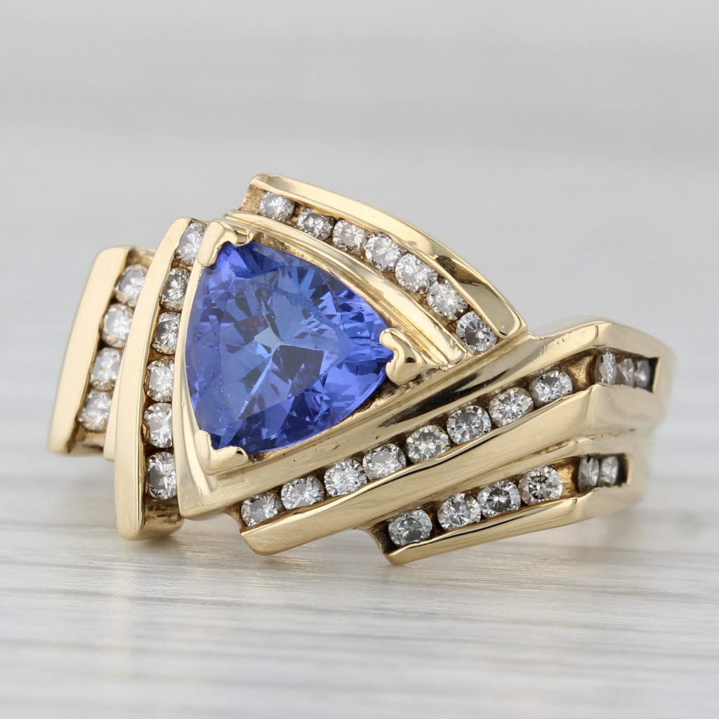 1.49ctw Tanzanite Diamond Ring 18k Yellow Gold Size 7