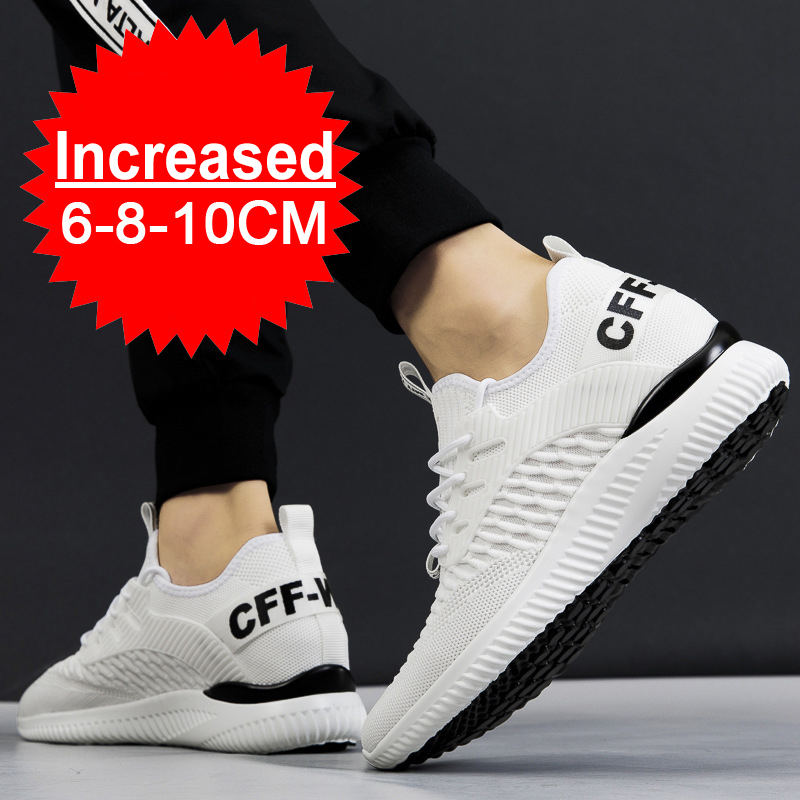 Gptsolvy Men Elevator Shoes Height Increase Sneakers Shoes for Men 10cm Breathable Casual Shoes Invisible Inner Heightening 8cm Men Shoes