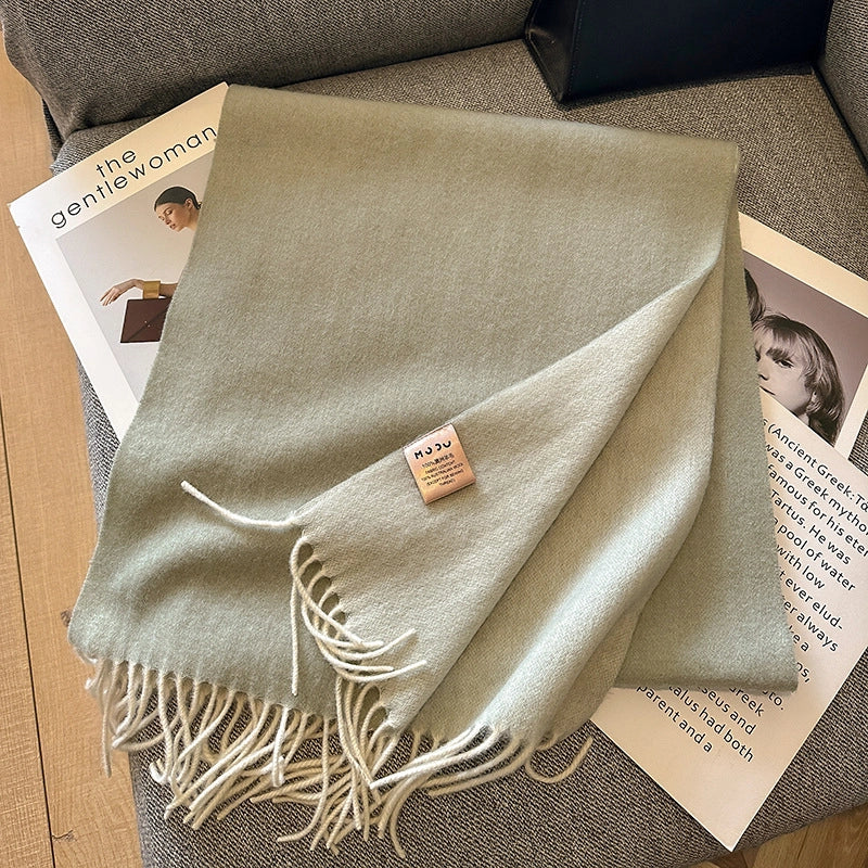 Unisex Elegant Solid Color Fleece Scarf