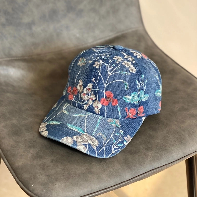 Unisex Retro Pastoral Flower Curved Eaves Baseball Cap