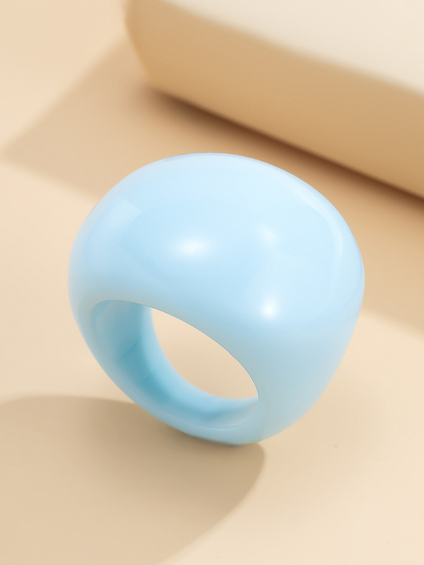 Solid Color Geometric Resin Rings Accessories