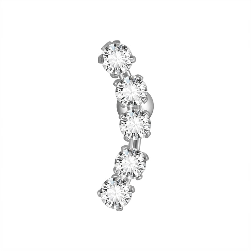 2 Pieces Ear Cartilage Rings & Studs Casual Vacation Minimalist Geometric Heart Shape 304 Stainless Steel Inlay Zircon 18K Gold Plated Lip Rings Ear Cartilage Rings & Studs
