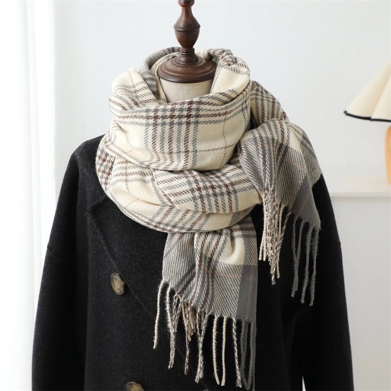 Unisex Business Basic Minimalist Tassel Imitation Cashmere Polyester Scarf