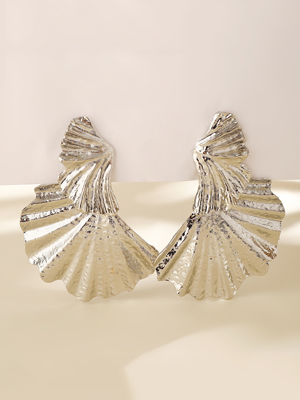 Geometric Leaves Shape Solid Color Drop Earrings