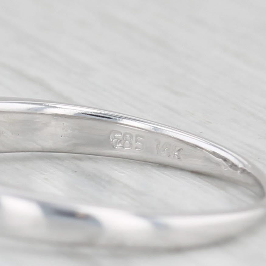0.25ctw Diamond Contoured Wedding Ring 14k White Gold Size 5.75 Stackable