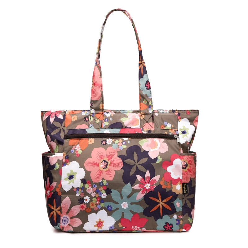 Women's Large Canvas Oxford Cloth Printing Vintage Style Classic Style Square Zipper Shoulder Bag