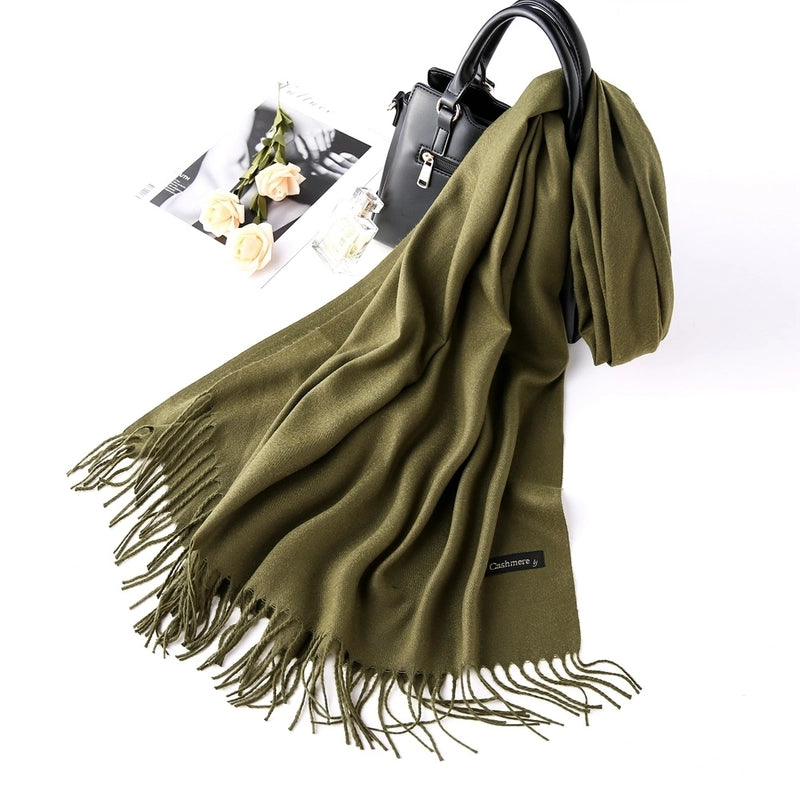 Solid Color 250g Cashmere Wool Scarf Short Thorn Lint Cashmere Warm Men's And Women's Autumn And Winter Shawls