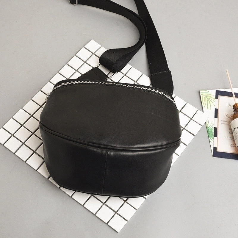 Medium Pu Leather Women's Fashion Large -capacity Soft Leather Crossbody Bag Semi -circular Saddle Bag