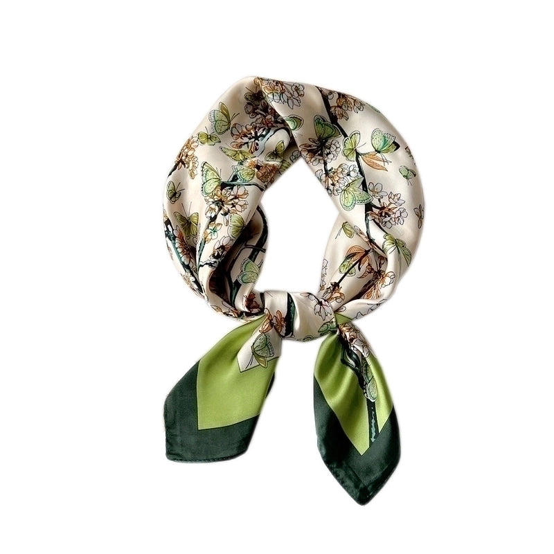 Women's Preppy Style Sweet Minimalist Plant Polyester Printing Silk Scarf