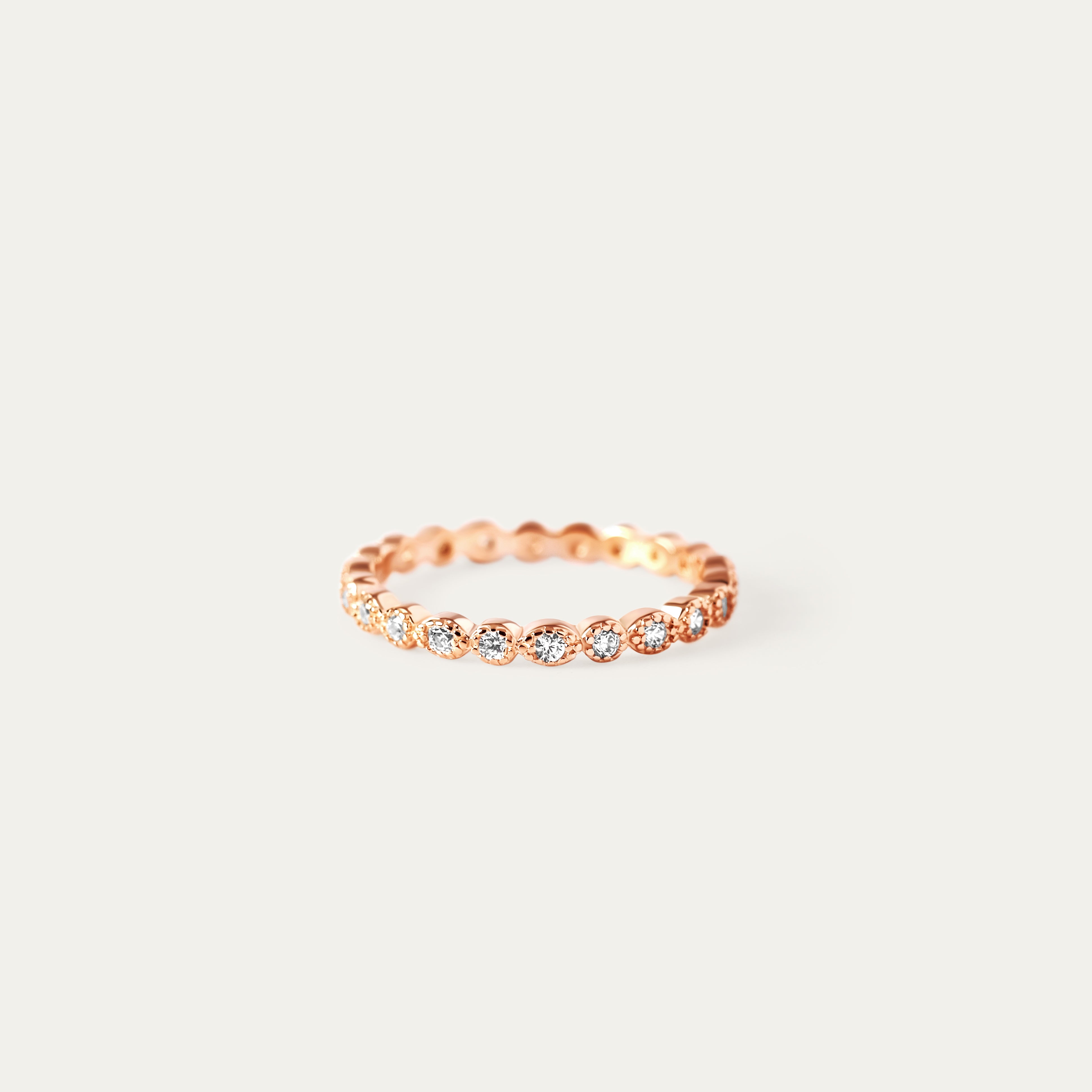 Amora CZ Ring (18K Rose Gold Vermeil. Size 7)