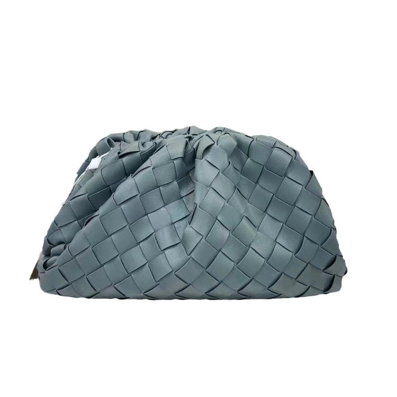 Black Grey Ivory Pu Leather Solid Color Weave Cloud Shape Clutches
