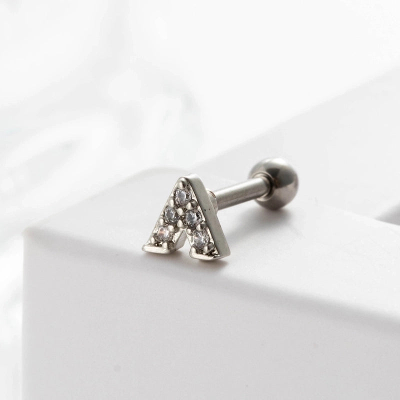 Ear Cartilage Rings & Studs Geometric 316L Stainless Steel  Copper Inlaid Zircon