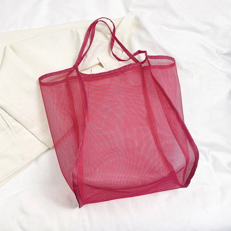 Women's Large Gauze Solid Color Basic Classic Style Open Tote Bag